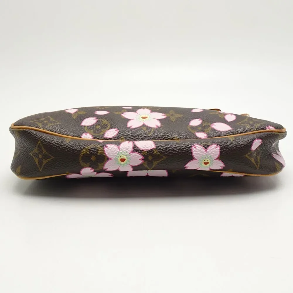 Louis Vuitton Cherry Blossom Pochette Accessoire Accessory Pouch Brown